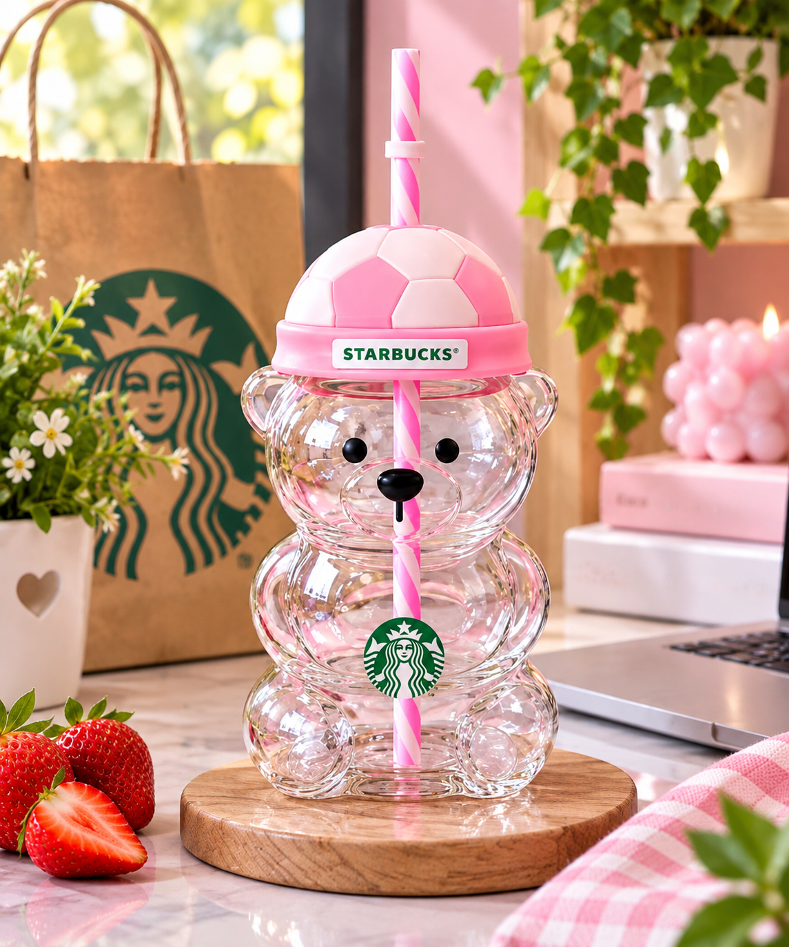 2026 Starbucks FIFA World Cup Bearista Bear Cup – 20oz / 591ml ⚽🧸🍓