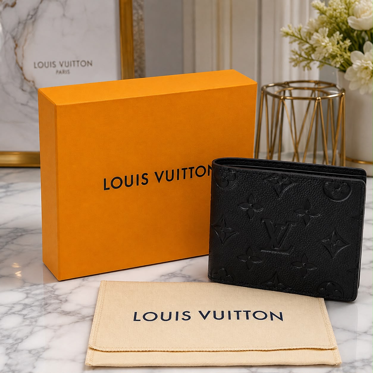 Authentic Louis Vuitton Multiple Wallet in Monogram Eclipse