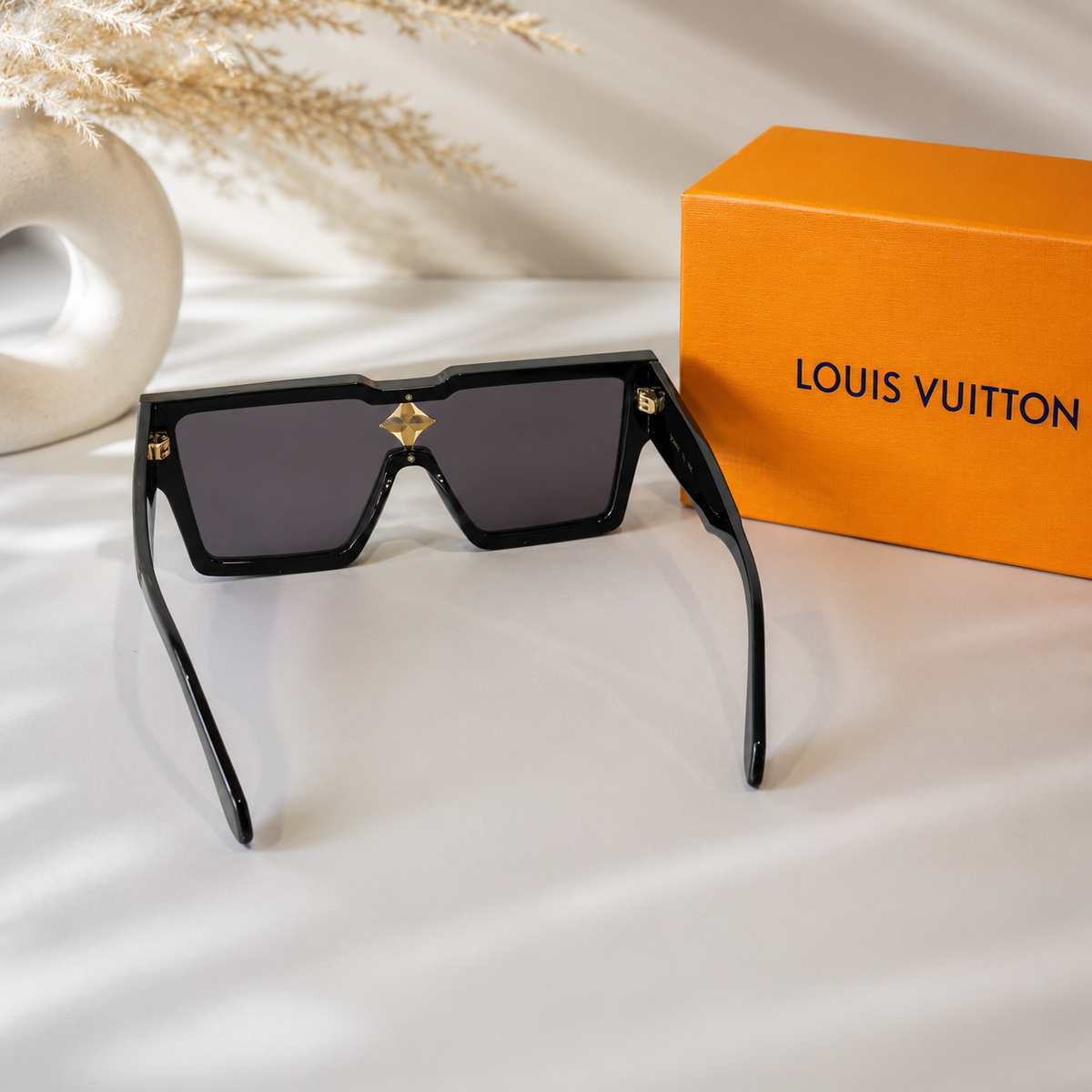 Louis Vuitton Cyclone Shield Sunglasses Black LV Crystal Logo