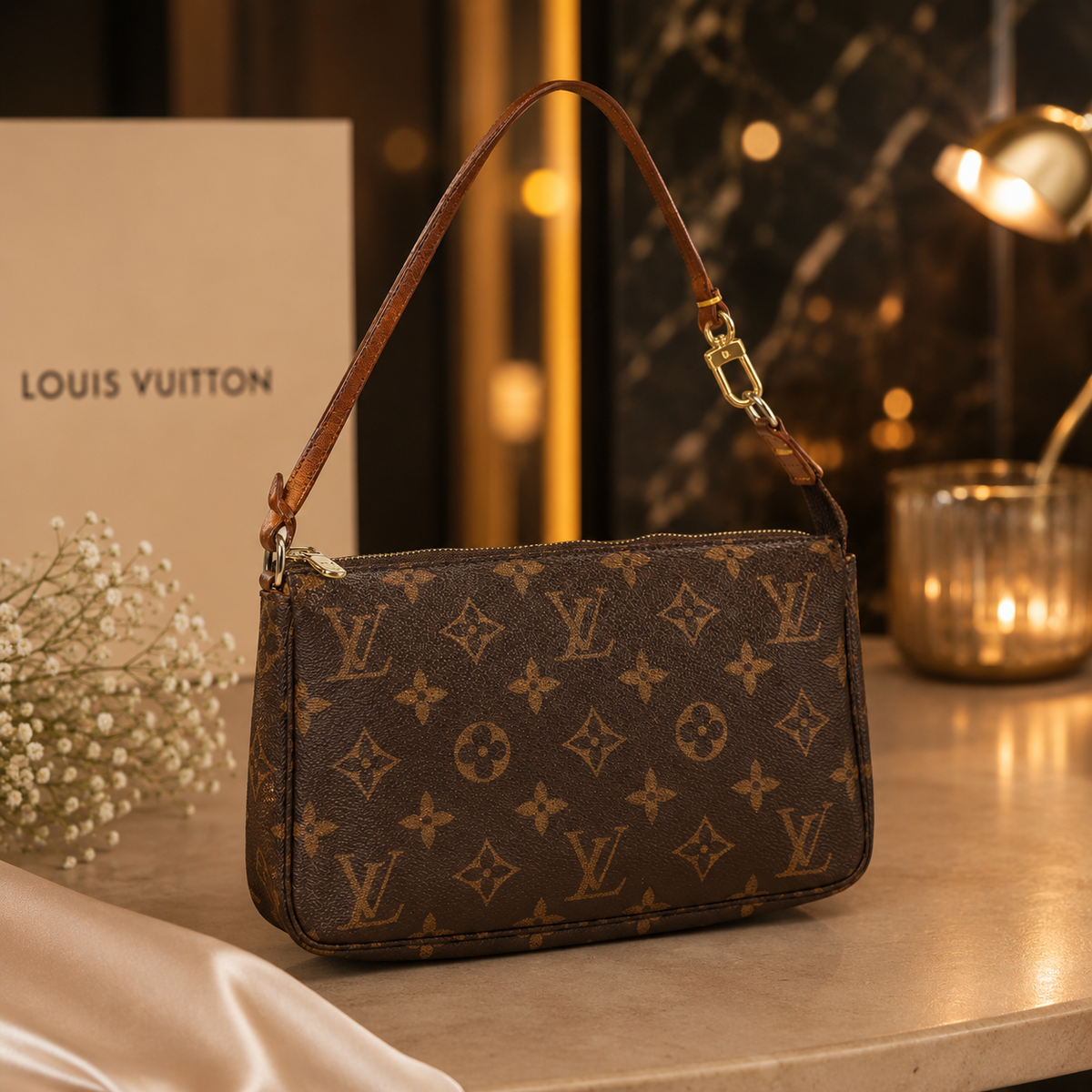 Louis Vuitton Pochette Accessoires Monogram Handbag & Accessory Pouch