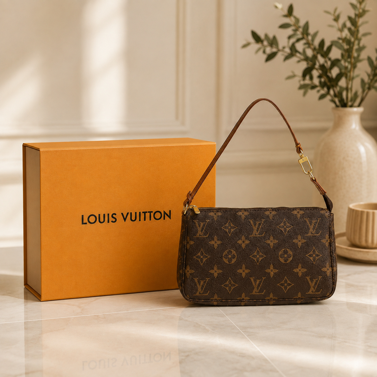 Louis Vuitton Pochette Accessoires Monogram Handbag & Accessory Pouch