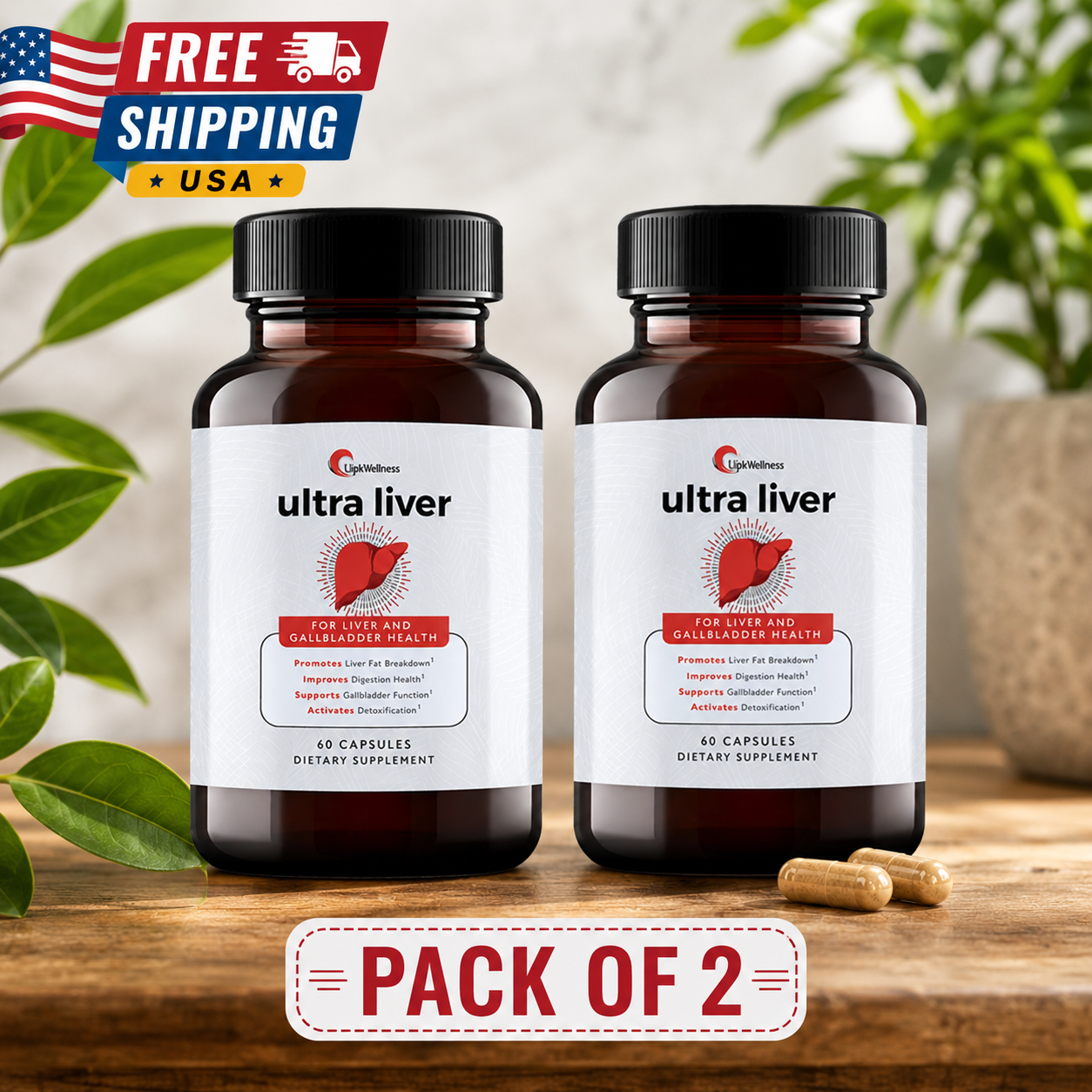 2 Packs UpWellness Ultra Liver Capsules – Liver & Gallbladder Support