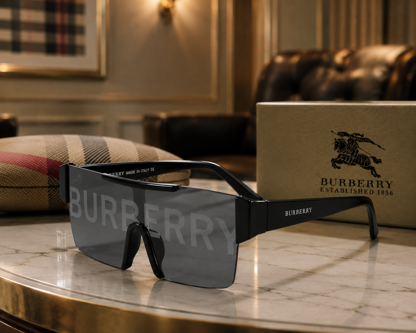 Black Burberry Shield Logo Sunglasses – Designer Eyewear