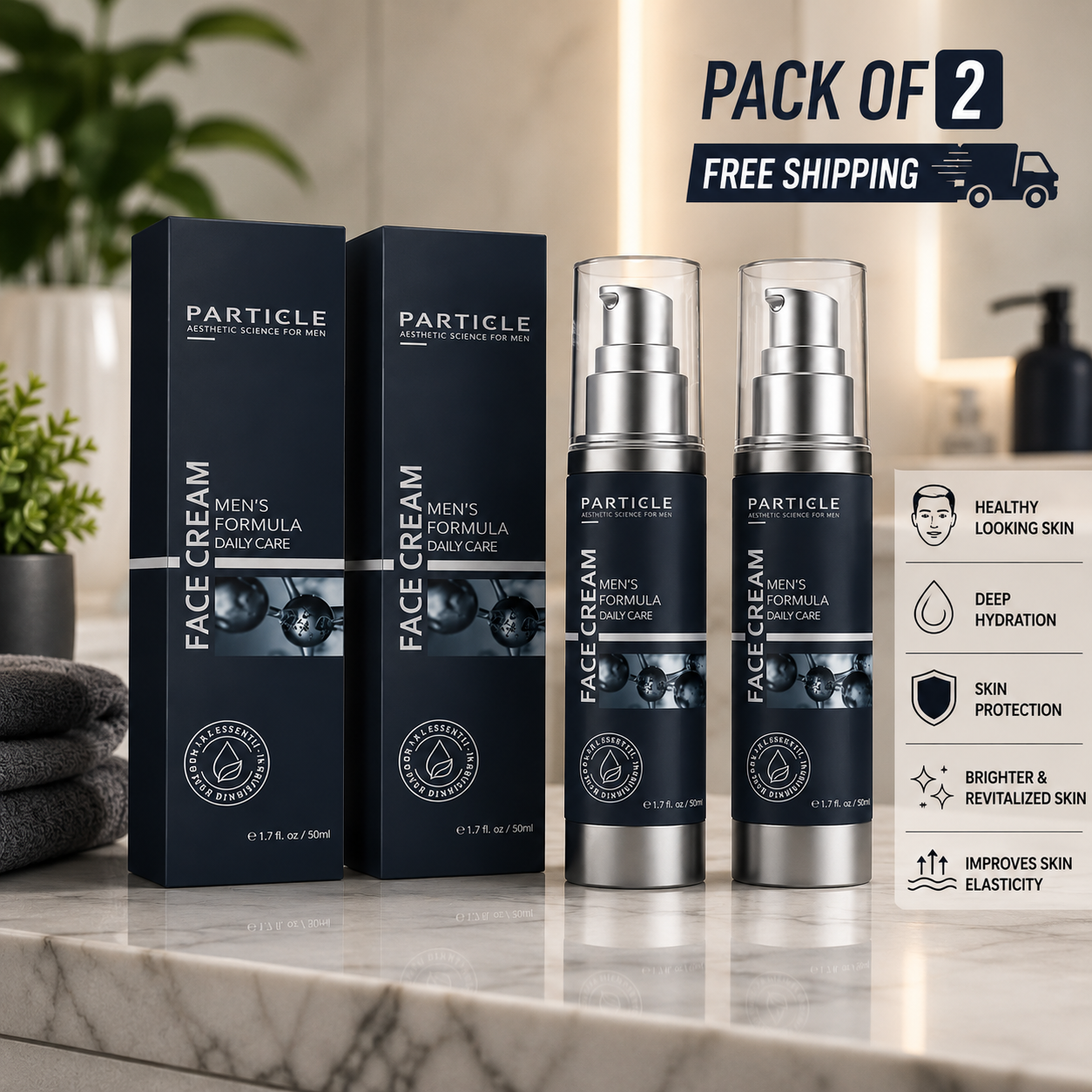 Particle Face Cream For Men 6 In 1 Anti Aging Cream Fights Eye Bags Dark Spots - Best Buyerz