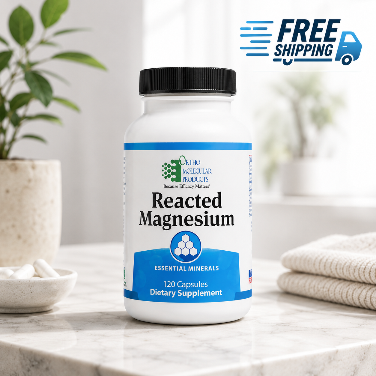 Reacted Magnesium & Potassium -High Absorption Magnesium Supplement with Magnesium Citrate, 100 Capsules