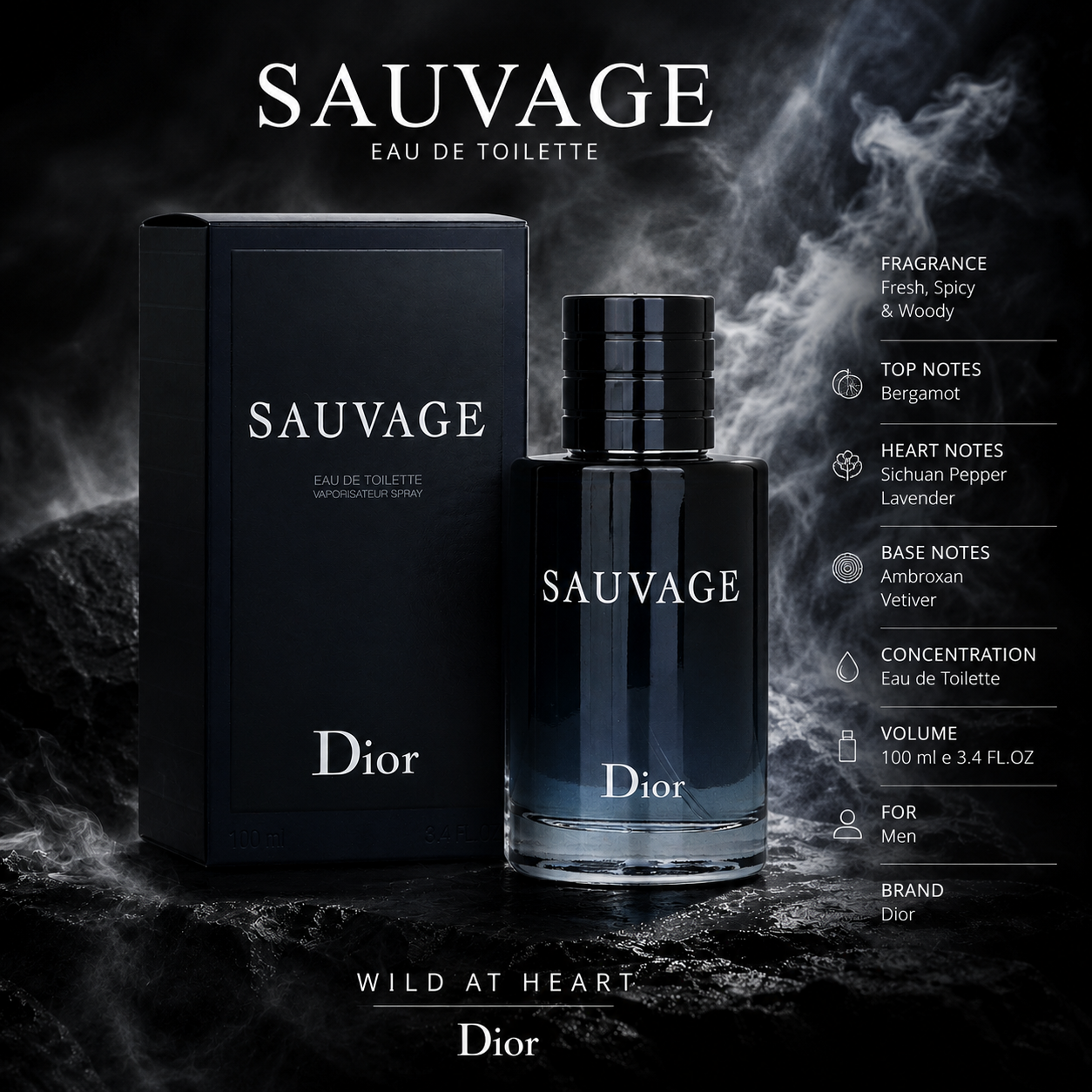 Sauvage by Dior Eau de Toilette 3.4 FL oz / 100 ml