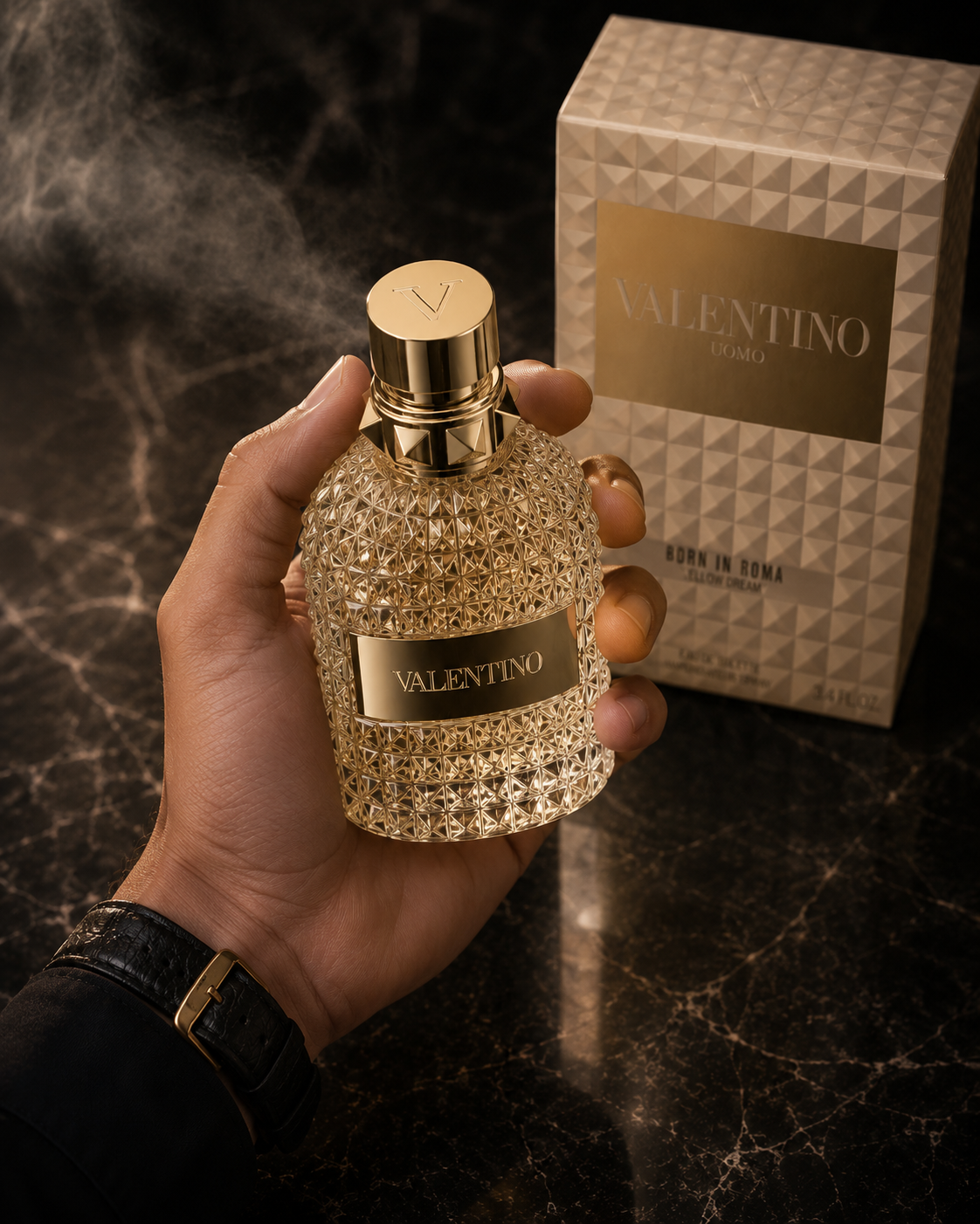 Valentino Uomo Born in Roma the Gold Eau de Toilette 3.4 oz (100ml)
