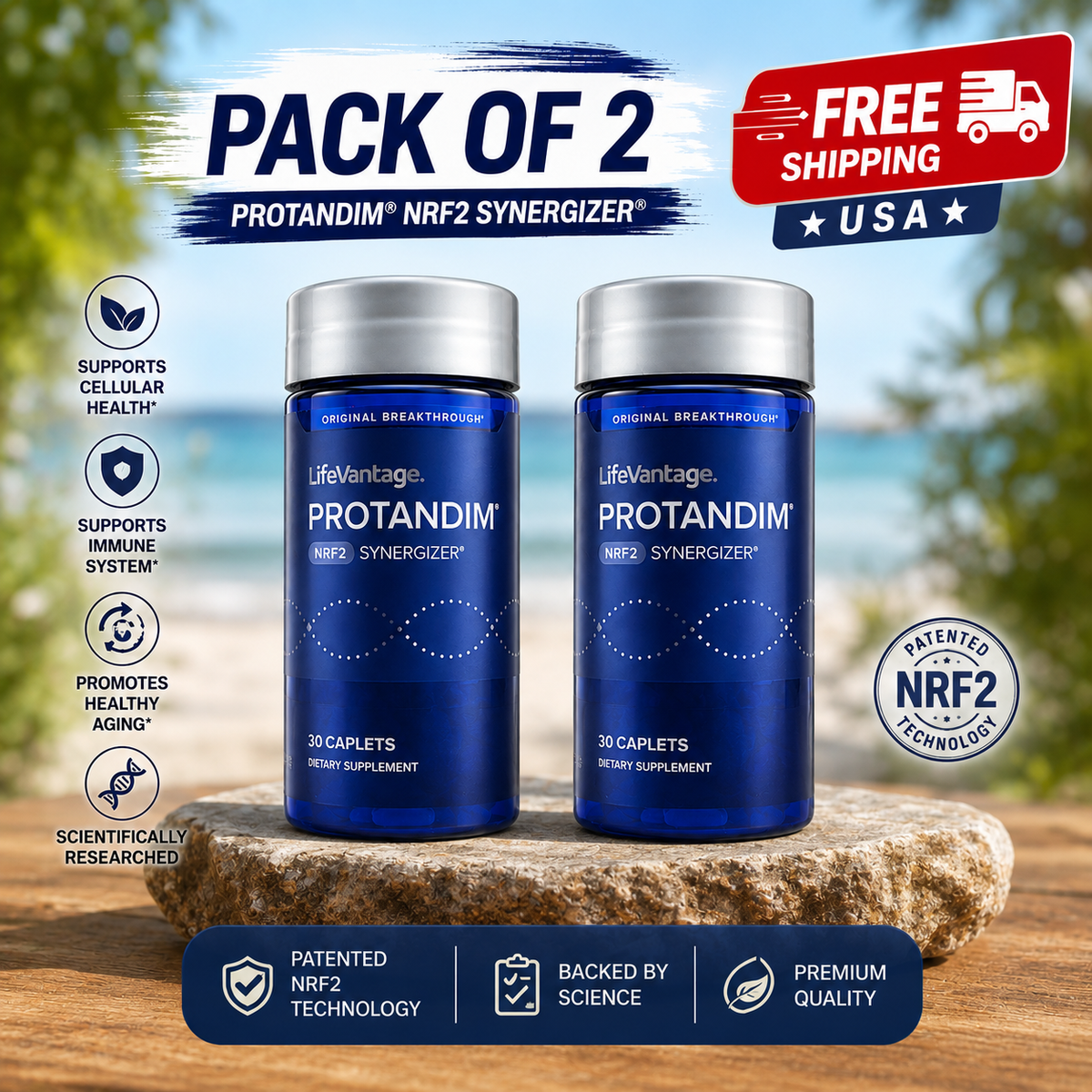 LifeVantage Protandim Nrf2 Synergizer – Pack of 3, 30 Caplets Each
