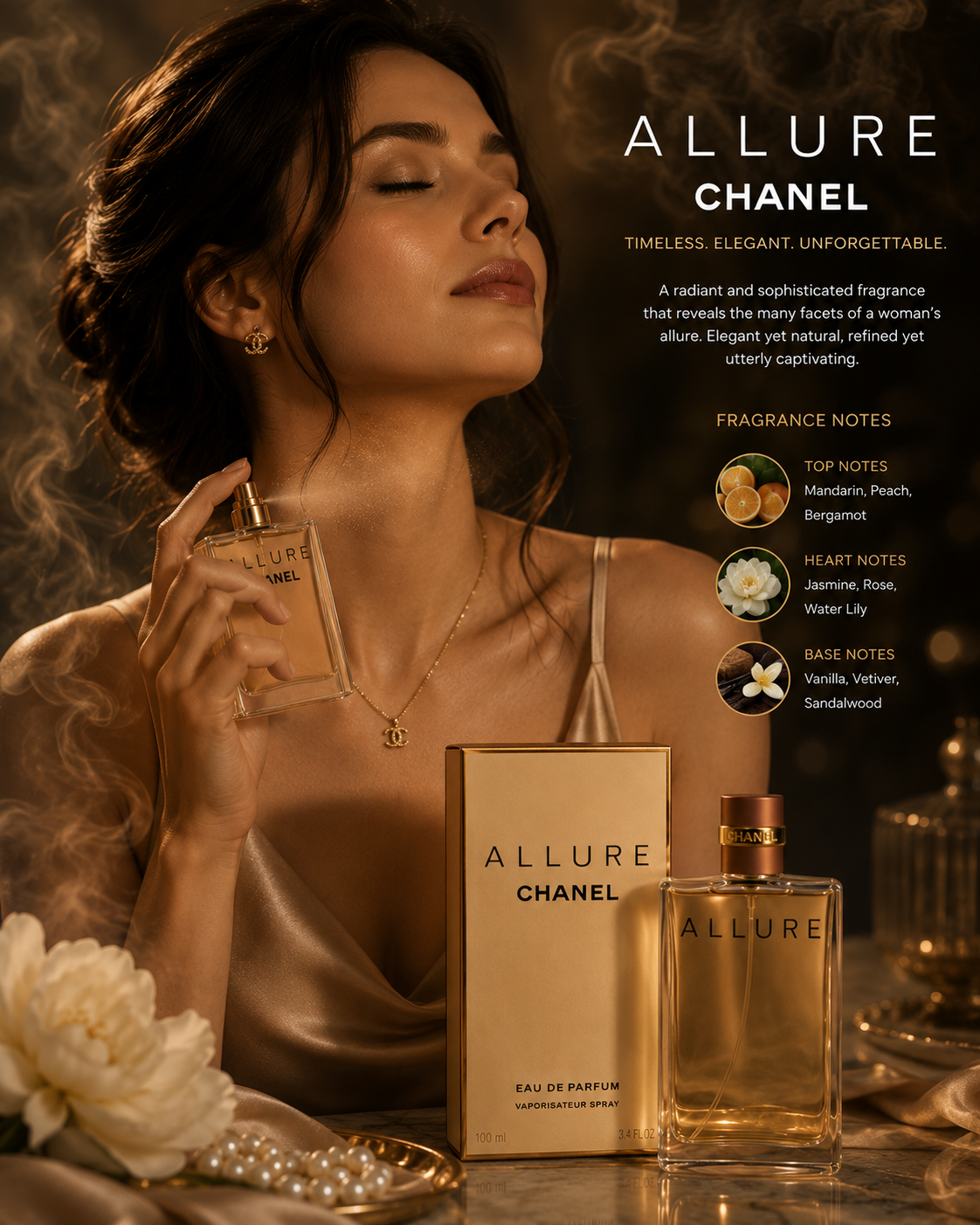 CHANEL ALLURE EAU DE PARFUM 3.4 Oz