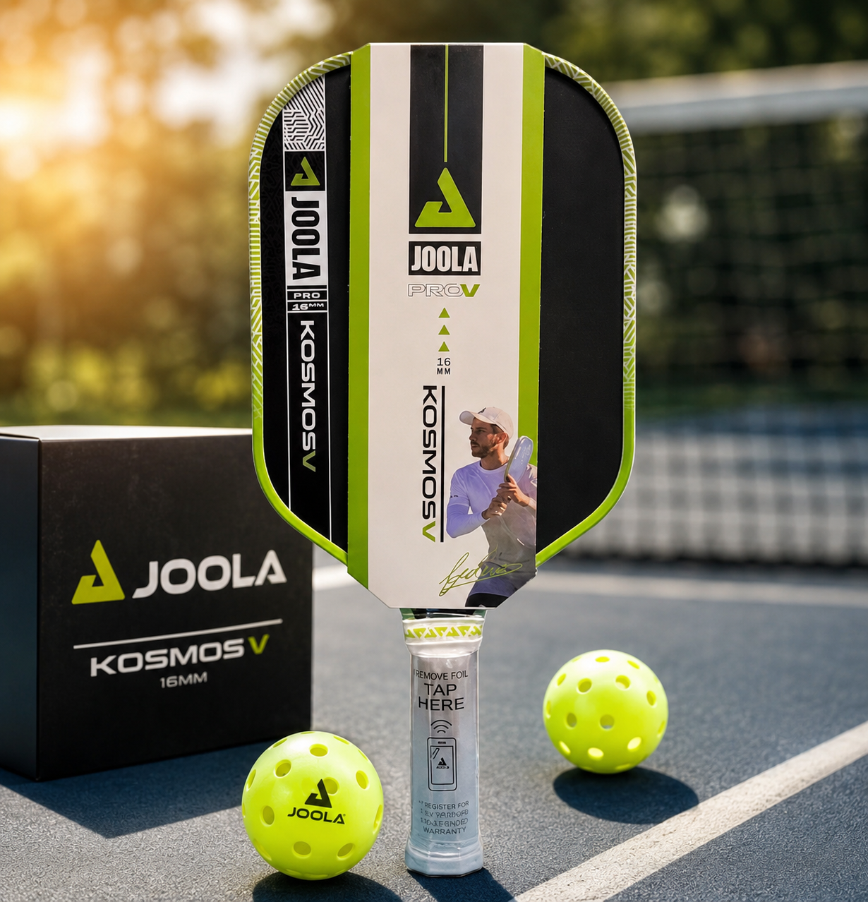JOOLA Pro V Pickleball Paddle 16mm Raw Carbon Fiber Textured Surface Kosmos - Best Buyerz