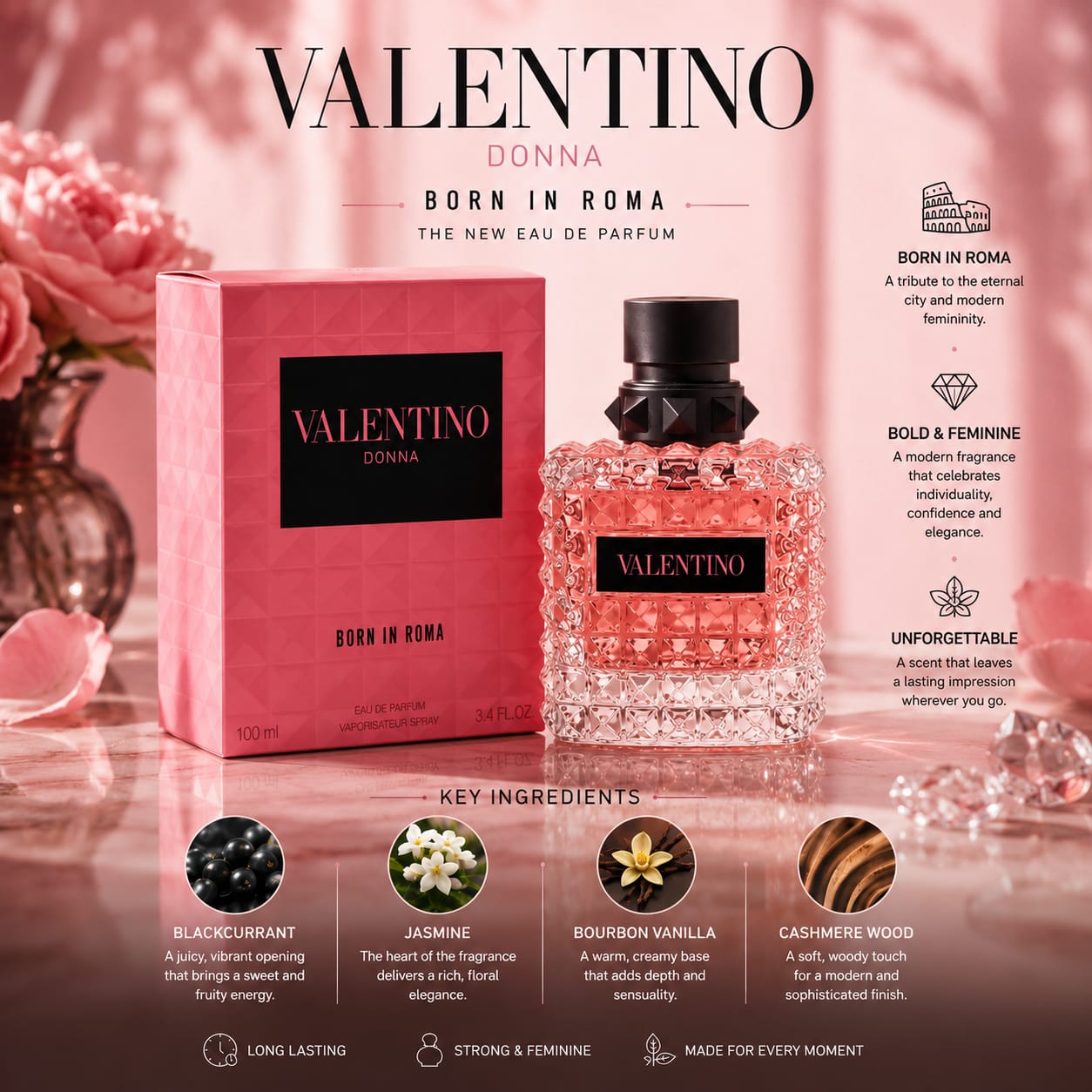 Valentino Donna Born In Roma Eau De Parfum | Luxury Women's Fragrance 100ml