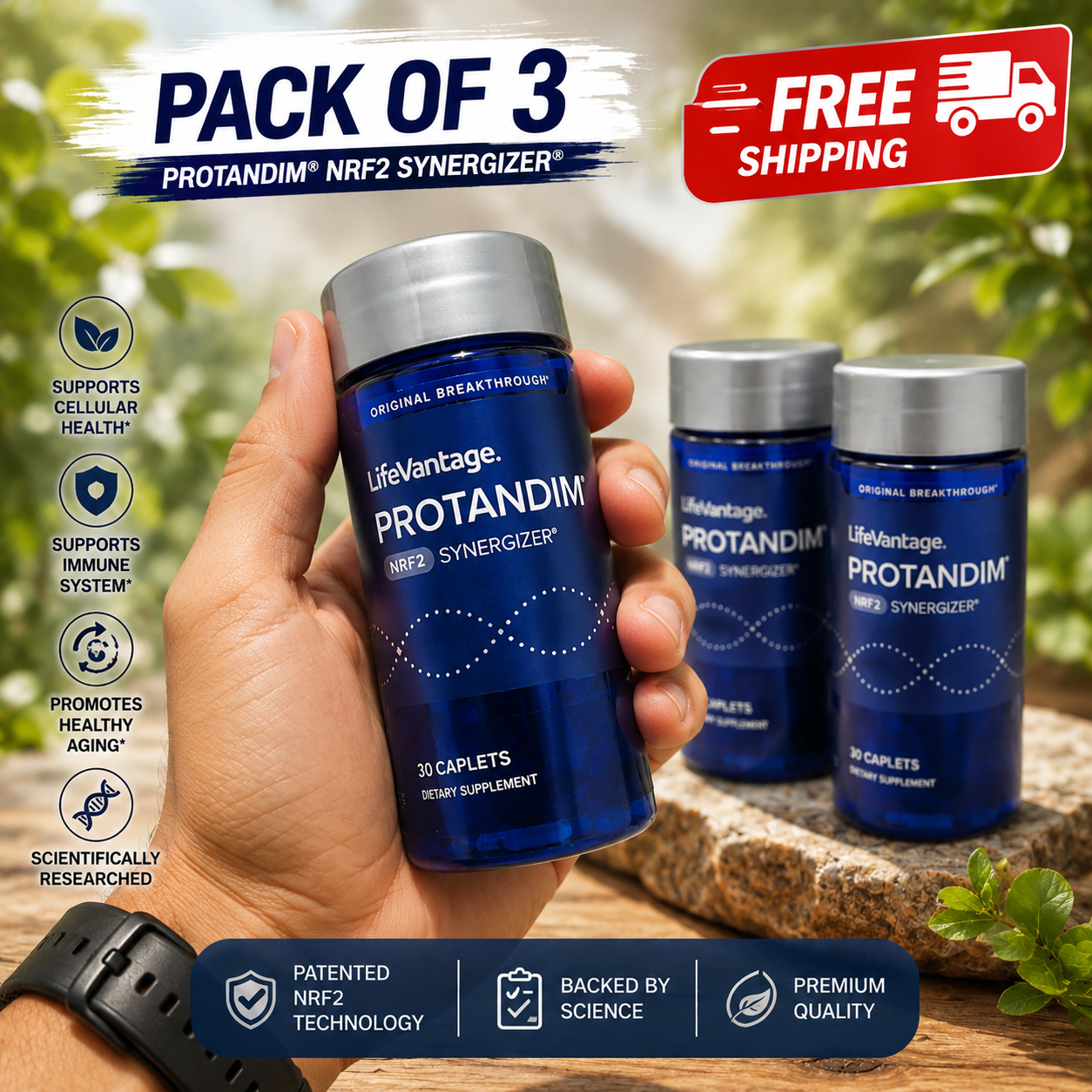 LifeVantage Protandim Nrf2 Synergizer – Pack of 3, 30 Caplets Each