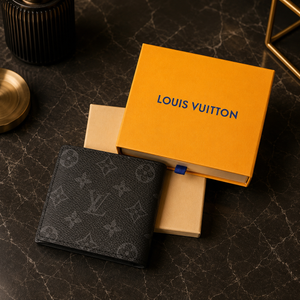 Black Louis Vuitton Men's Monogram Eclipse Slender Wallet