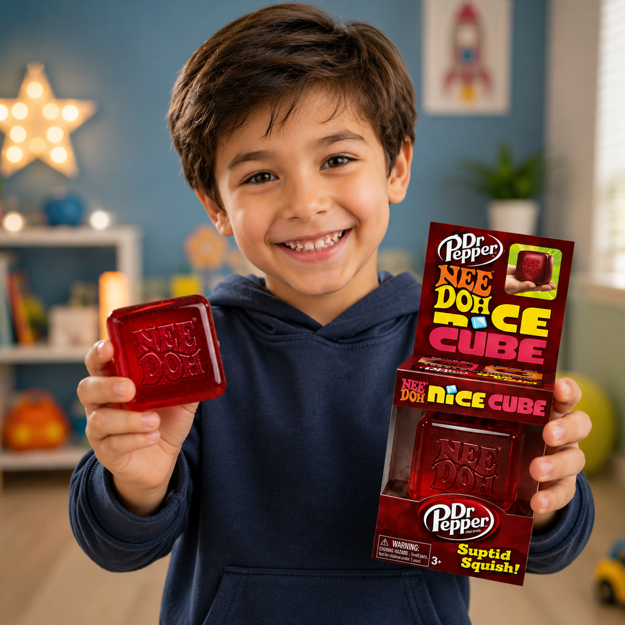 Needoh Dr pepper nice cube Fidget squish toy