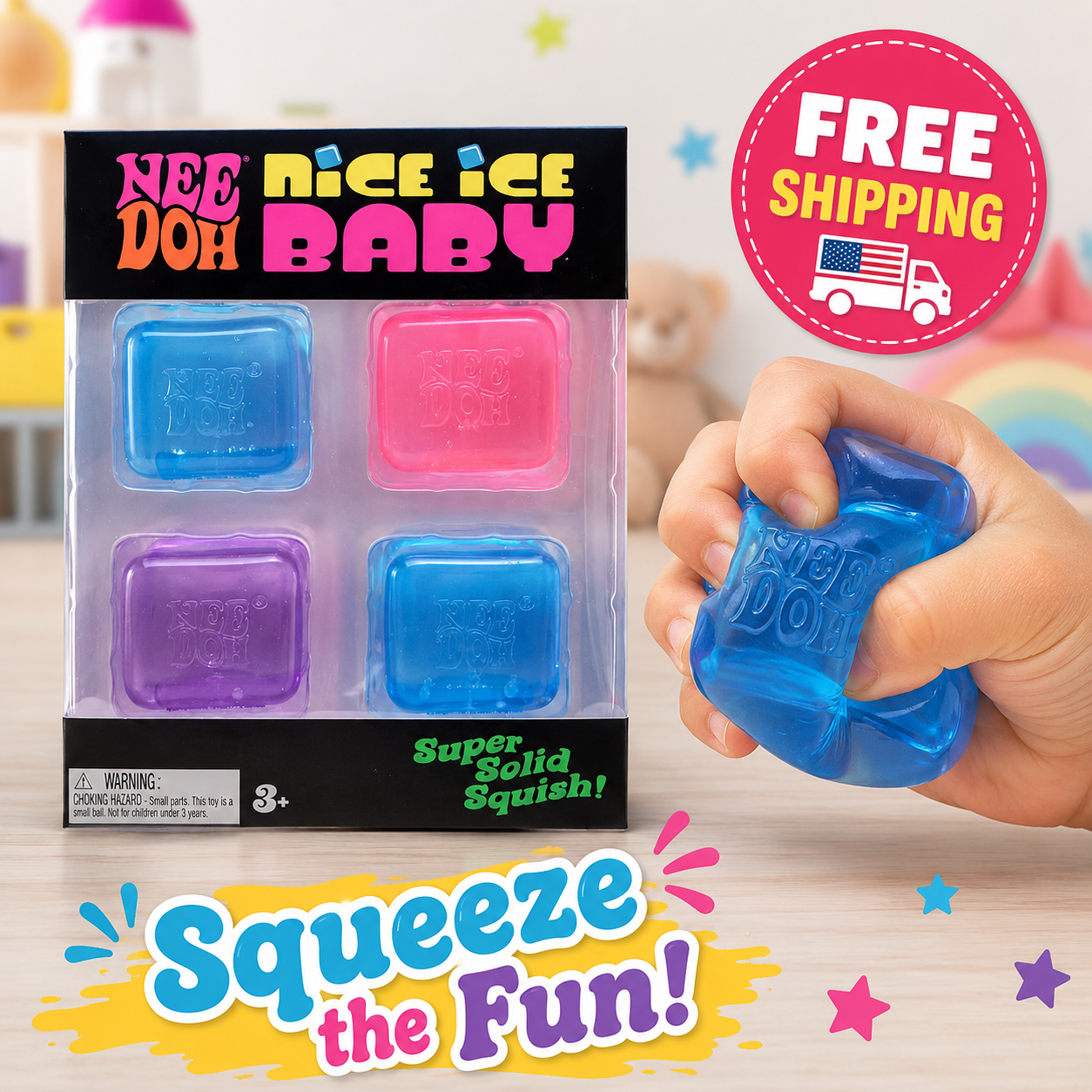Nice Ice Baby Tiny Cubes Squishy Sensory Stress Relief Toy