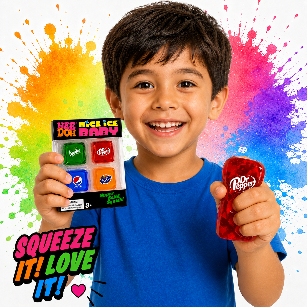 Needoh Nice Ice  Baby 4 - Pack squishy cubes- Colorful Sensory stress toy set