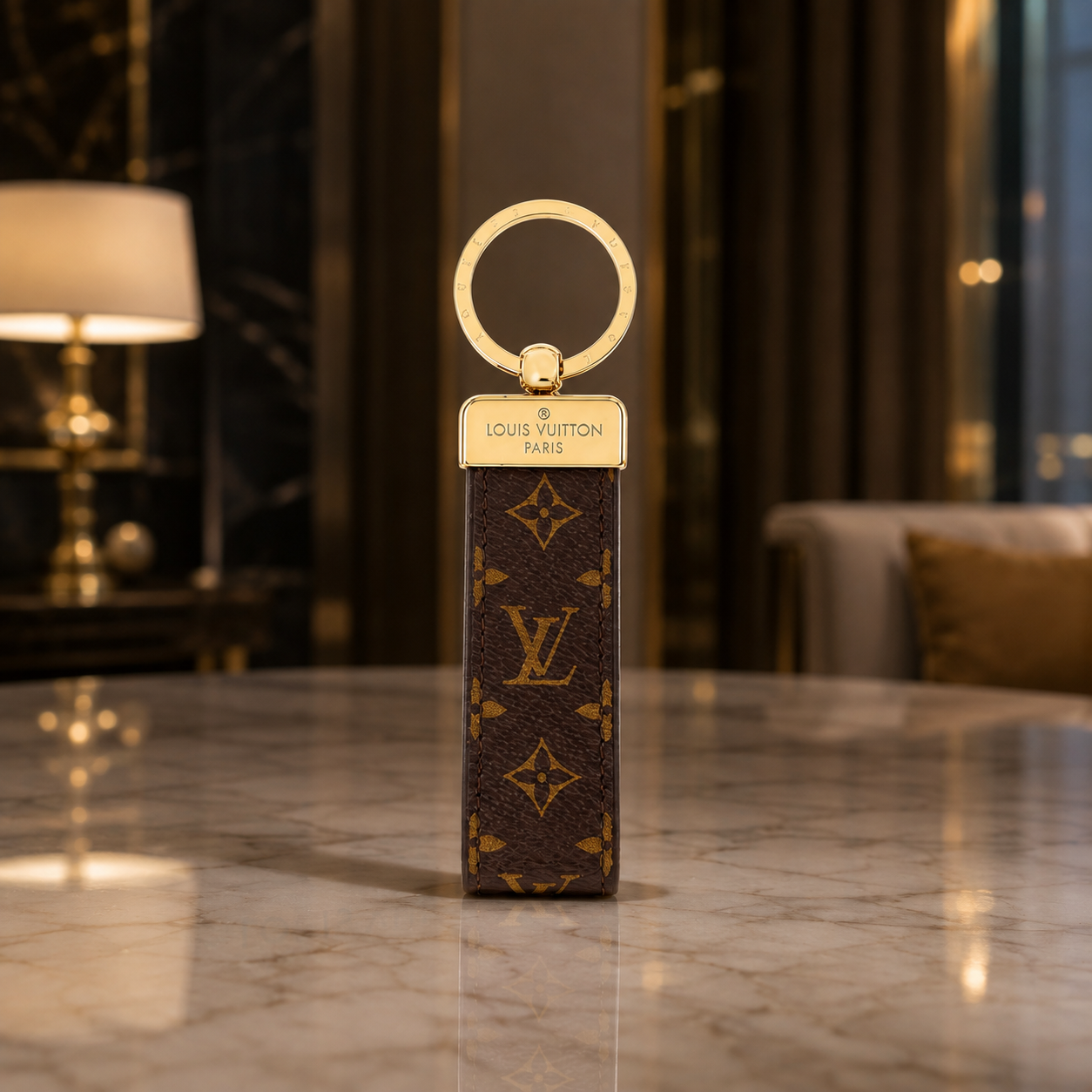 Louis Vuitton Inspired Premium Leather Key Ring