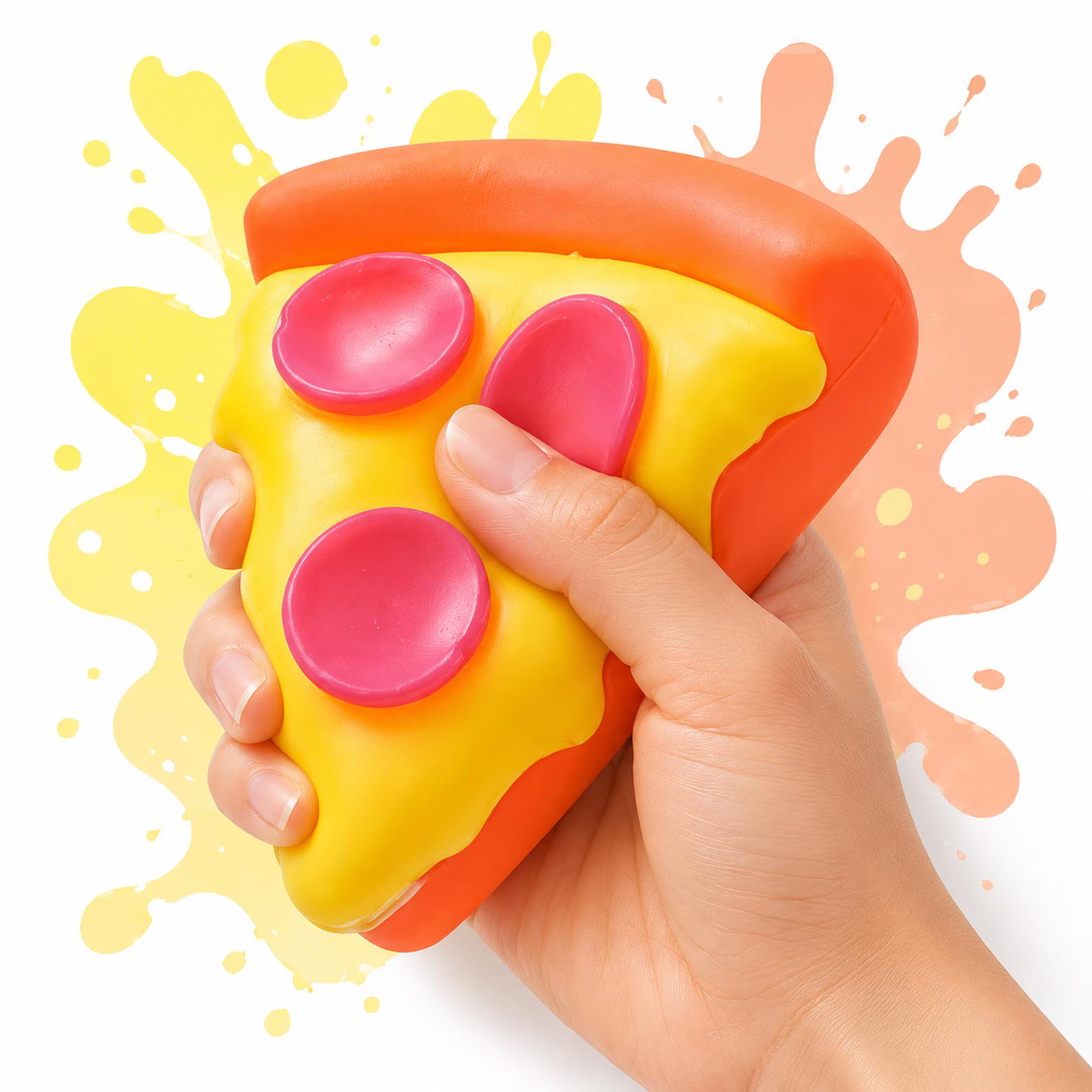 NeeDoh Pizza Stress Ball, Sensory Fidget Toy, Squishy Squeeze, Anxiety Relief, Desk Fidget Gift