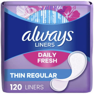Always Daily Fresh Thin Panty Liners Regular Absorbency Unscented, 120 Count