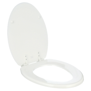Mayfair Lift off Elongated Enameled Wood Toilet Seat in White